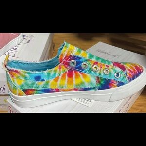 Tie Dye blowfish shoes